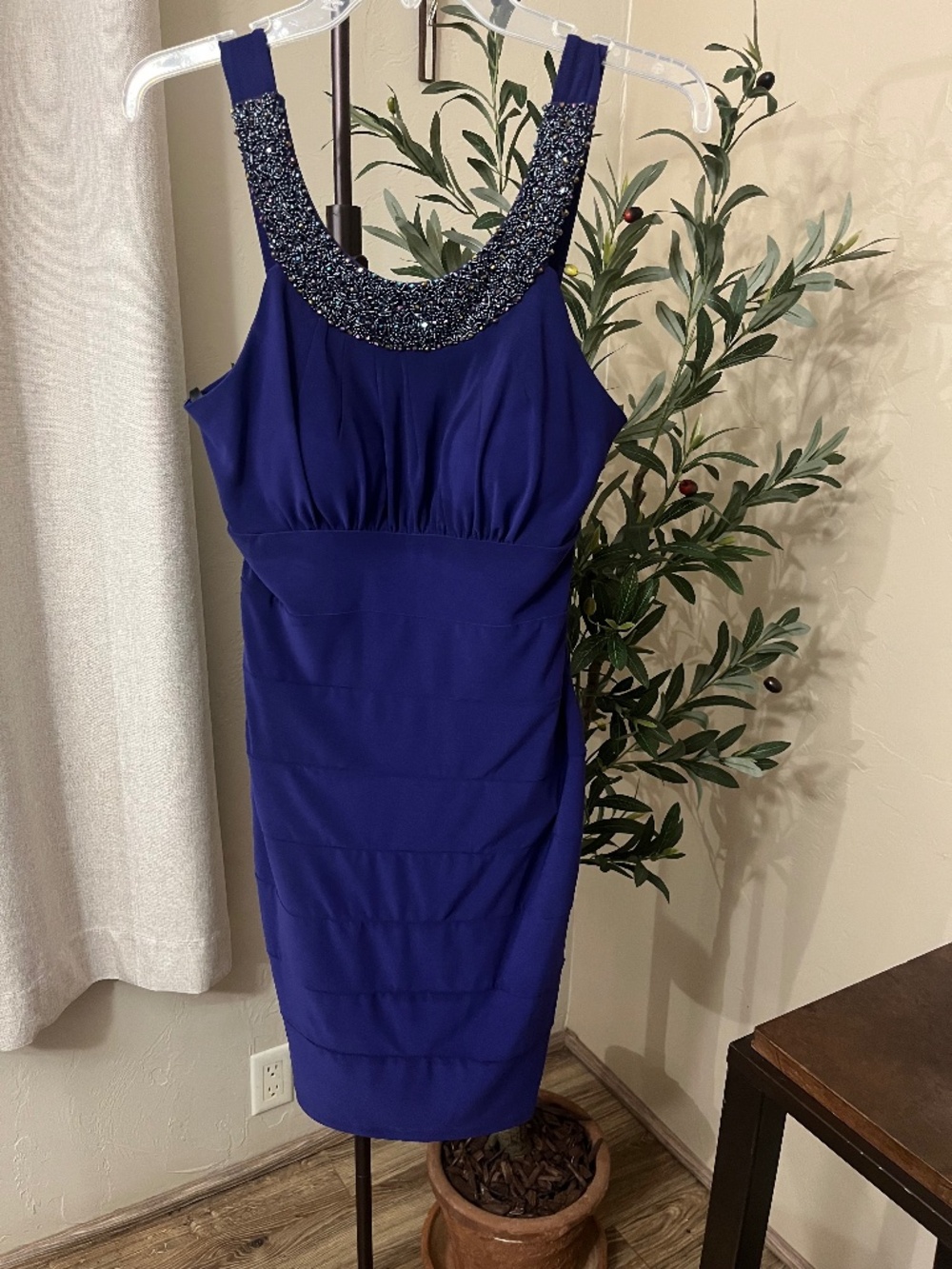 Cachet Beaded Scoop Neck Dress